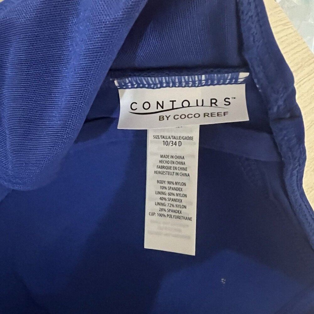Contours by Coco Reef Tankini Size 10/34D Cobalt Underwire Bra Shapemaker Swim - Picture 7 of 8
